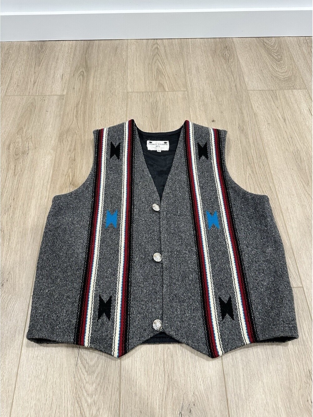 Ceremonial Native American Wool Vest Centinela Traditional Arts Chimayo Size 40